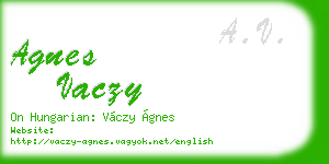 agnes vaczy business card