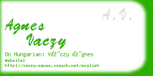 agnes vaczy business card